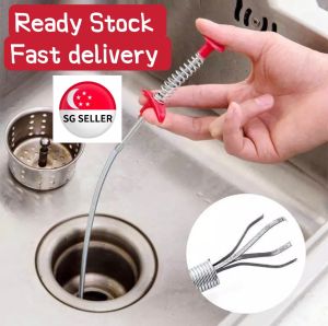[SG SELLER] Sink Drain Blockage Clearer unclog your Bath Toilet pipes. Drainage declogger pipe cleaner. 60cm