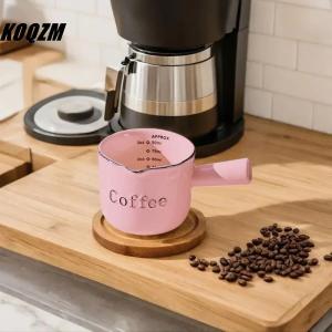 KOQZM Ceramic Espresso Coffee Measuring Cup With Scale Extraction Cup Milk Cup Milk Pitcher With Handle Latte Mixer Scale Measure Mugs