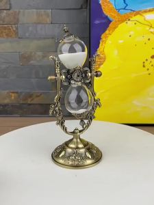 [toronto2] Stylish Vintage Hourglass Sand Timer 15/30 Minutes Stand Clock Metal Stand for Office Desk or Living Room Decoration D2RD