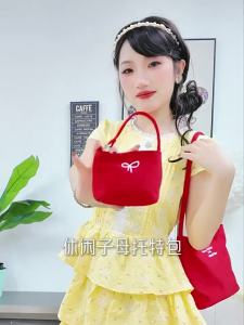 Korean satin silk handbag for women 2026 Spring new candy-colored bucket bag silver bag
