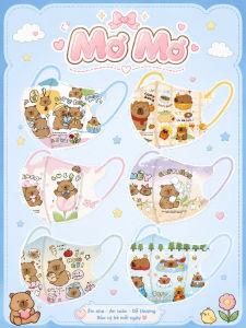 Khẩu trang cho Bé Gái In Hình Nàng Tiên Cá Princess cho bé gái từ 3 đến 9 tuổi 14-25kg (Túi 10 cái)