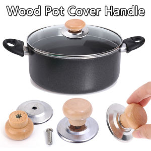 2pcs Universal Solid Wood Pot Cover Handle Anti Scalding and High Temperature Resistant Handle Pan Pot Lid Handle