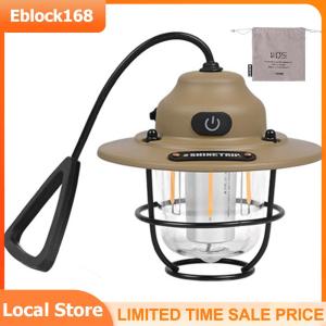 LED Camping Lantern Vintage Portable Hanging Camping Lamp Stepless Dimming Waterproof IPX4 Rechargeable for Outdoors for Hiking Camp for Home