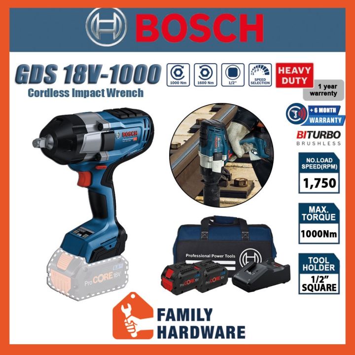 Bosch Gds 18v 1000 Professional Cordless Impact Wrench 18v 1 2 High