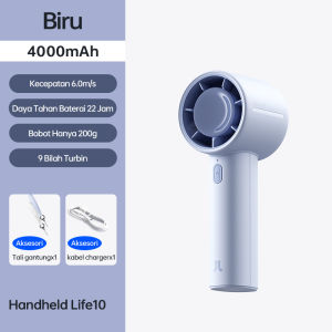 JISULIFE 2025 Kipas Angin Mini Portable Angin Kecil Berkecepatan Tinggi Hemat Energi USB Charge Baterai 5000mAh Tahan 28 Jam 5 Tingkat Pengaturan Angin Kuat Layar LED Pintar Cocok untuk Travel Outdoor Camping dan Makeup