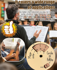 Wooden Melody Tool Fifth Circle Chord Disc Scale Disc Quickly Master Music Theory Musicians Must-have Quickly Learn Music Theory Knowledge 制五度圈音阶盘