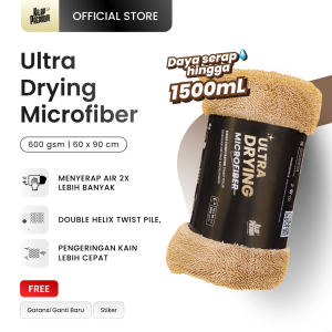 Ultra Drying Microfiber | Kilap Premium - Twisted Microfiber Drying Microfiber Big Size Lap Pengering Cuci Mobil Twisted Drying Towel