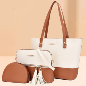 2023 New Women Fashion Handbags Wallet Tote Bag Fashion Tote Shoulder Bag Top Handle Satchel Purse Set 3pcs High Quality Large Capacity Bags Simple Design