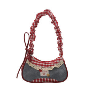 [Original 24 hours delivery] Ballet Style Butterfly Knot Underarm Bag Womens Fashionable Summer Foldable Handbag Single Shoulder Crossbody Bag