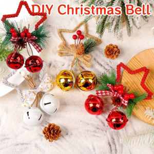 Christmas Bells Decor Parol Rattan Handmade Five-pointed Star Hanging Bell Ornaments Xmas Home Decor