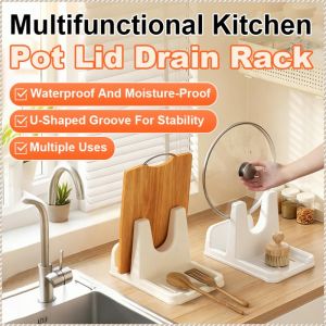 Pot Lid Holder Convenience Moisture-resistant and Non-slip Shelf Set Organize Degree of Neatness