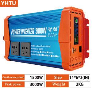 YHTU 3000 watts inverter 60HZ DC 12V To AC 220V 1000W 1600W 3000W 4000W Portable Power Voltage Converter Solar Car Inverters