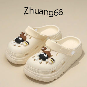 Sục cros nữ cao 4cm kèm charm bear xinh xẻo êm chân thoáng khí chống trơn trượt