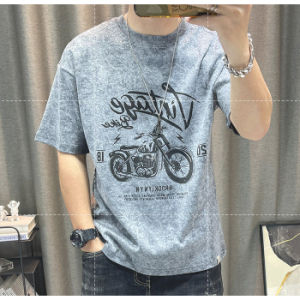 Short sleevesmens cartoon printed tops T-shirts mens clothing casual half sleeve T-shirts
