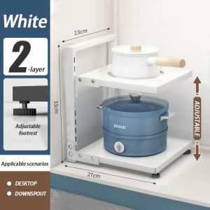 Kitchen Pot Rack Rak Storage Rack Pot and Pan Rack Storage Rack Pot & Pan Rack Rak Serbaguna Dapur Bawah Sinki