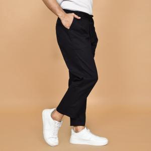 Celana Chino Casual Pinggang Elastis Warna Solid