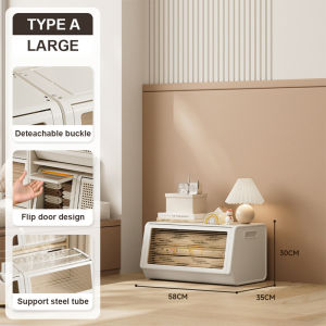 Roco Kotak Penyimpanan Penutup Flip Multi-Layer Flip Cover Storage Box Toy Storage Organizer Stackable Storage Box