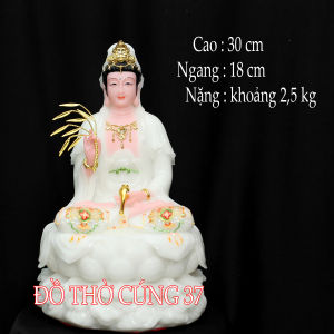 [ Cao 30 cm  Nhiều Màu ] Tượng Quan Âm Bồ Tát Chất Liệu Bột Đá Việt Nam