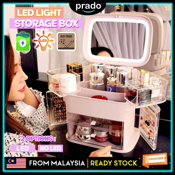 PRADO Malaysia LED Lights & NO LED Mirror Portable Antidust Makeup