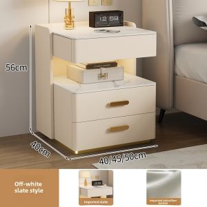 Urban Echo Stock Multifunctional Narrow Bedside Table Bedside Table With Wireless Charging