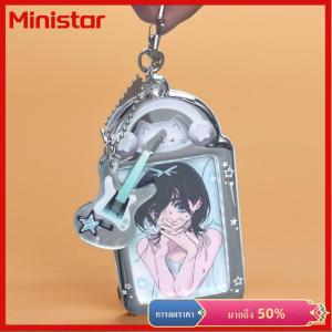 Ministar Kawaii 3 Inch Photocard Holder Bag Pendant Photo Frame Picture Display Stand Card Holder Student Keychain For Bag