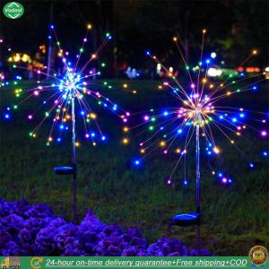 [Vodool Park City] 2Pcs Solar Outdoor Garden Lights Waterproof LED Sparklers Firework Lamp Garden Fairy Light for Yard Garden Flowerbed Party Decor