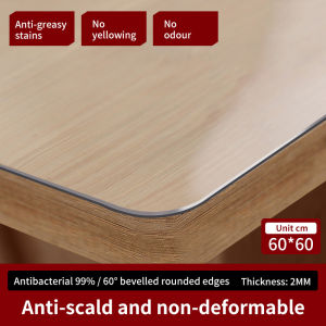 PVC Transparent Table Mat Desk Protector heat insulation And Waterproof Lapik Meja 2mm Oilproof TableMat 桌布桌垫