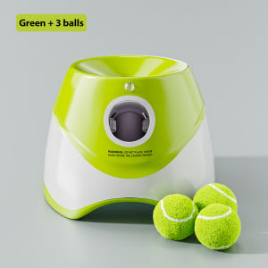 Dog Tennis Launcher  Pet Dogs Chase Toy Mini Tennis Throwing Pinball Machine Fun Interactive Throw Rechargable Catapult