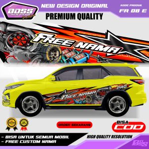 FR 08 - STIKER MOBIL DECAL FORTUNER KIAJNG BRIO XENIA MOBILIO AVANZA SIGRA HRV GRATIS CUSTOM NAMA