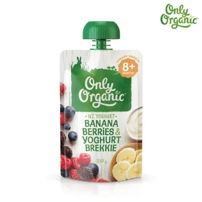 Only Organic กล้วย เบอร์รี & โยเกิร์ต Organic Baby foods 8+ Months