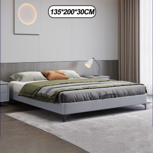 Modern simple full rental bed solid wood bed frame 135/200CM bed frame large wooden bed Nordic tatami bed frame suitable for home new solid wood bed frame wooden assembly bed frame large bedroom furniture solid wood bed