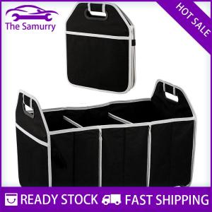 Samurry ✨Hot Sale✨ Car Trunk Storage Box Extra Large Collapsible Organizer With 3 Compartments Home Car Seat Organizer Car Accessories Interior