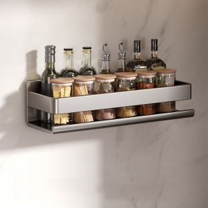 RUSSELLERT Wall Mounted Kitchen Hanging Rack Stainless Steel Large Capacity Bathroom Shelves High Quality Multifunctional Kitchen Spice Rack Home