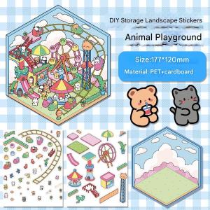 3D three-dimensional landscaping stickers Korean style high-value scene stickers DIY decorative scene collage stickers