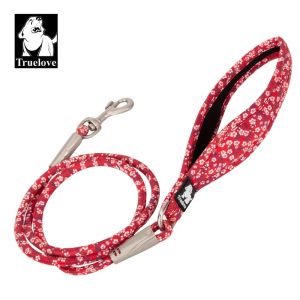 TrueloveLeash Floral Rope Leash for Dog and Cat Neoprene Padded Handle 100% Cotton Fabric Zinc-alloy Hook Outdoors TLL25732026