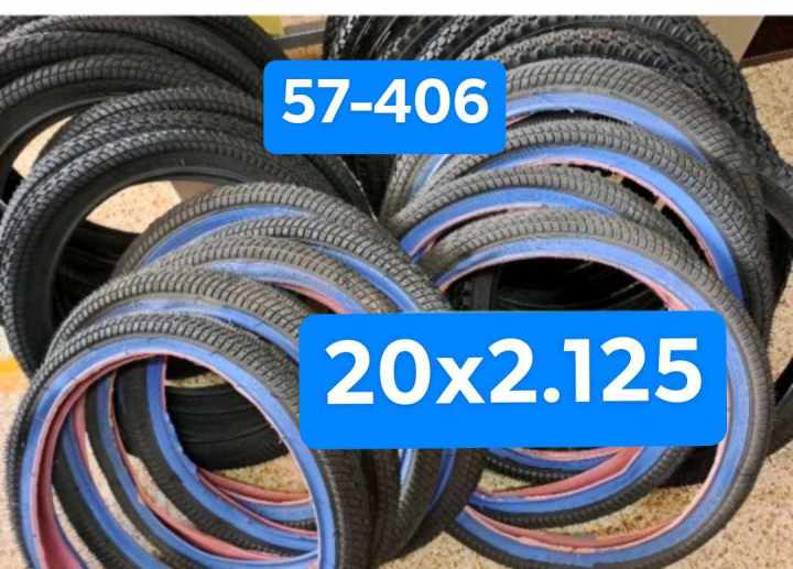 Lot De 2 Pneus Vélo BMX 20" X 2.125" Rouge - Avec Ou Sans Chambre à Air, Profil Polyvalent