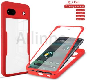 For Google Pixel 6A Phone Case 360 Full Body Double Sided Transparent Protect Shockproof Phone Cover