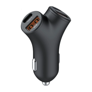 Device Car 4 Slot Y Shaped Layout 48W Total Output Two USB C Connection For Smartphones Tablets