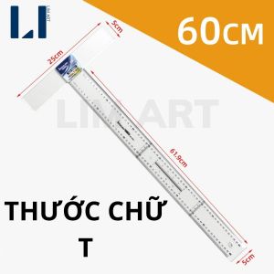 Thước Chữ T Nhựa Trong Suốt Nhiều Kích Thước 35cm 45cm 60cm Dụng Cụ Vẽ Kỹ Thuật Vẽ Đường Thẳng Vẽ Vuông Góc LIM ART