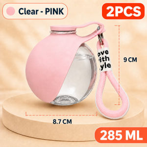 2 in1 Portable Plastic Pet Water Bottle 285ML Dog Water Bottle with Silicone Foldable Bowl for Walk