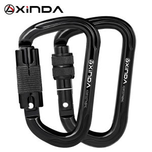 Xinda Carabiner Outdoor 40CR Steel Safety Buckle Hook Rock Climbing Mountain Loading 40kN High Altitude Operation Equipment Lock