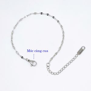 Lắc tay titan nữ dây dẹp thanh mảnh sáng màu không gỉ lựa chọn khóa móc