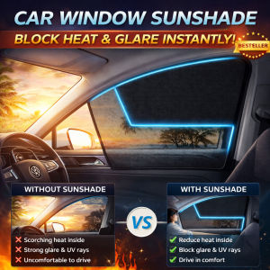 Car Sun Shade Magnetic Black Mesh Window Shade with UV Protection and Heat Reduction Easy Installation Car Accessories