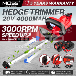 Cordless Portable Hedge Trimmer 20V in with Strong Power Rechargeable Brushless Lithium Battery Electric Shrub Dual Action Grass Trimmer Pruning Saw Multifunctional Heavy Duty Outdoor Garden Tools Household