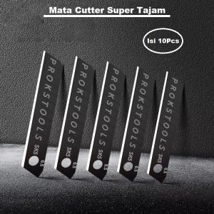 Refill/Mata Cutter Hitam Super Tajam (Isi 10Pcs) Bahan Baja Anti Karat Replacement Cutter Bits