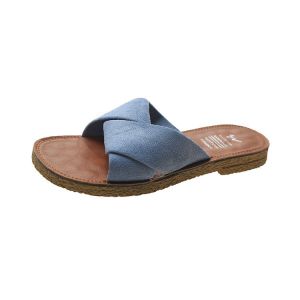 [Free Shipping] Summer WomenS Outdoor Sandals 2025 New Style One-Strap Suede Flat Cross-Strap WomenS Slippers For Summer