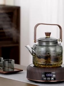 FFBH High-capacity High Borosilicate Glass Teapot Thickened Filter Integrated Steaming and Boiling Teapot Home Kung Fu Tea Set K6R8Z