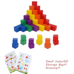 50Pcs Mainan Susun Edukasi 2cm Warna Warni Smart Cube Mainan Melatih Logika Anak