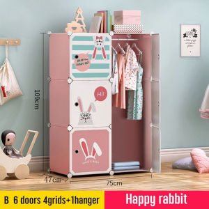Almari Baju Murah Kids Wardrobe Closet Portable Closet Wardrobe Storage Rack Clothes Organizer 衣柜
