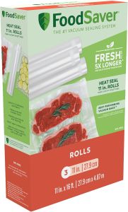 FoodSaver 11" x 16 Vacuum Seal Roll with BPA-Free Multilayer Construction for Food Preservation 11" Roll 3 Pack